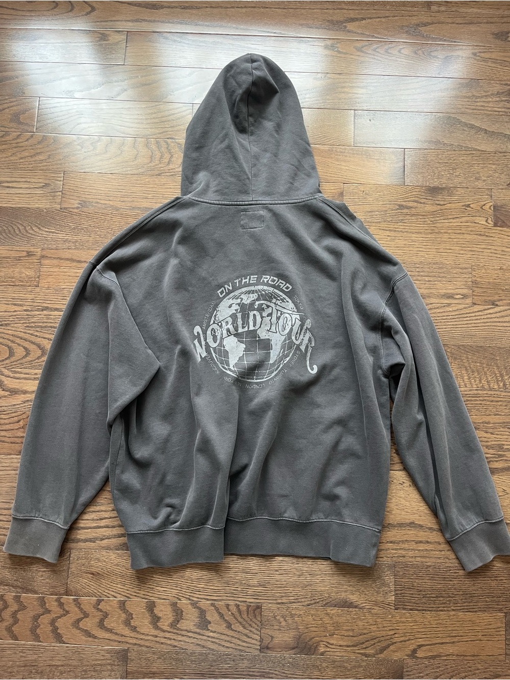 harlow off black greyish zip up hoodie